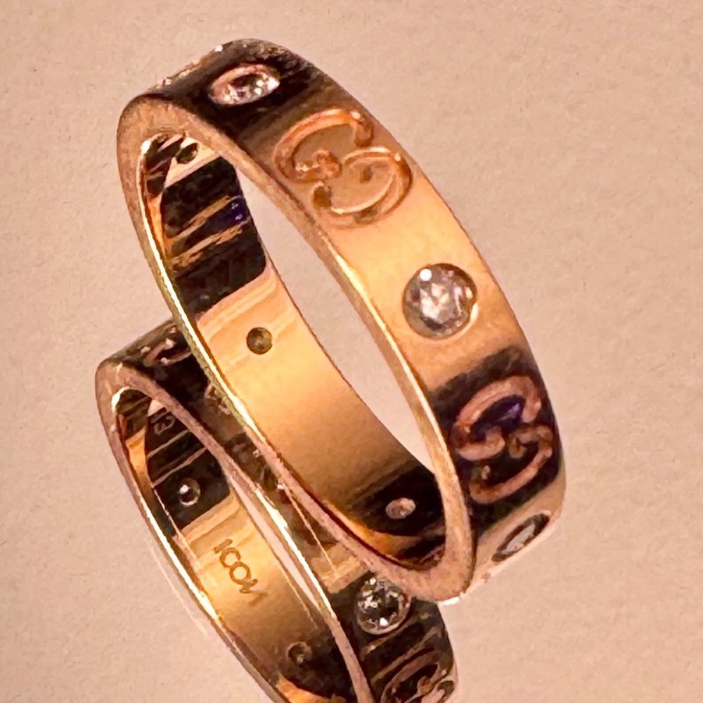 Gucci Icon Ring 18K Rose Gold w/ Diamonds